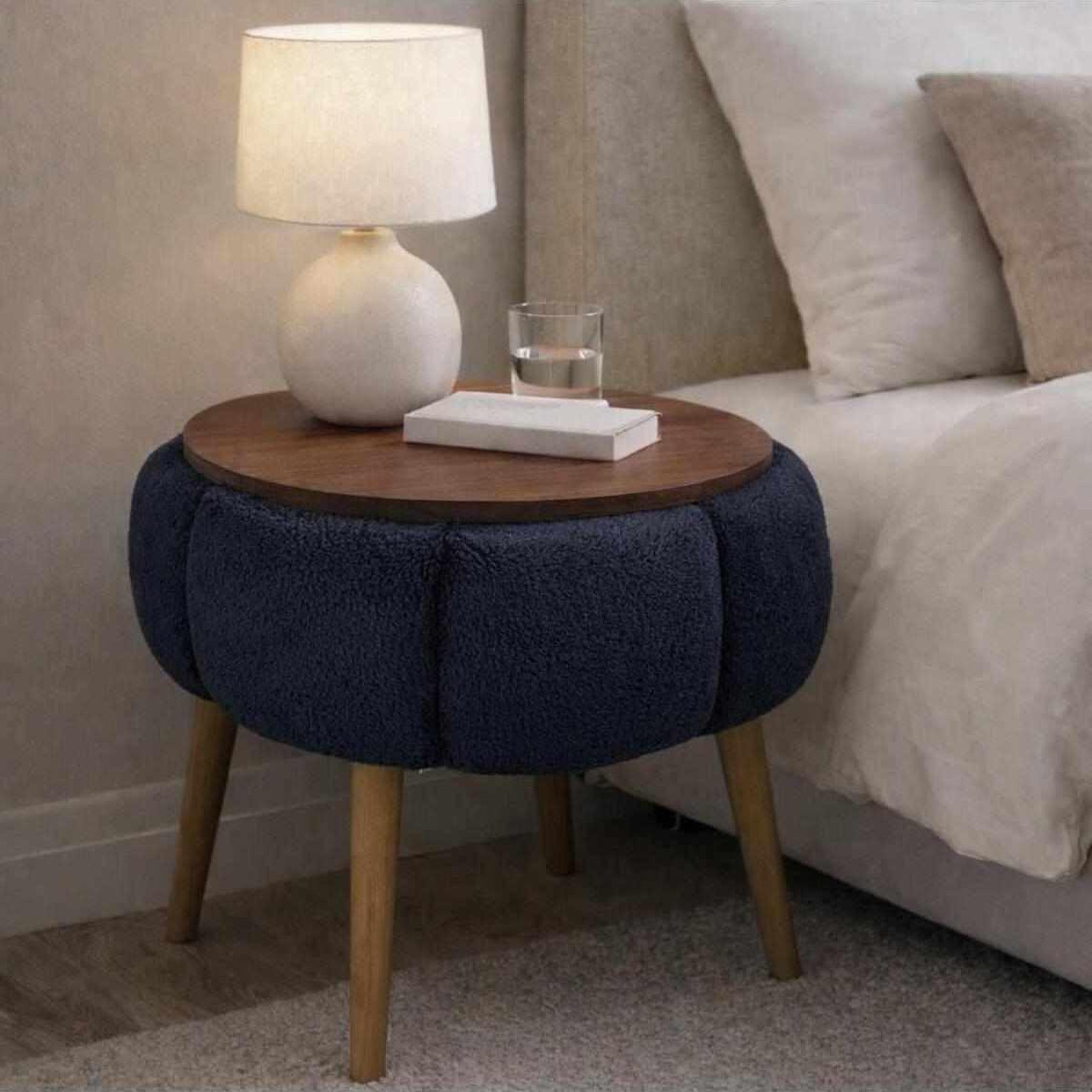 Voir la diapositive 2 : Habitat et Jardin Table d'appoint en bois  papatya  - 45 x 45 x 44 cm - gris anthracite