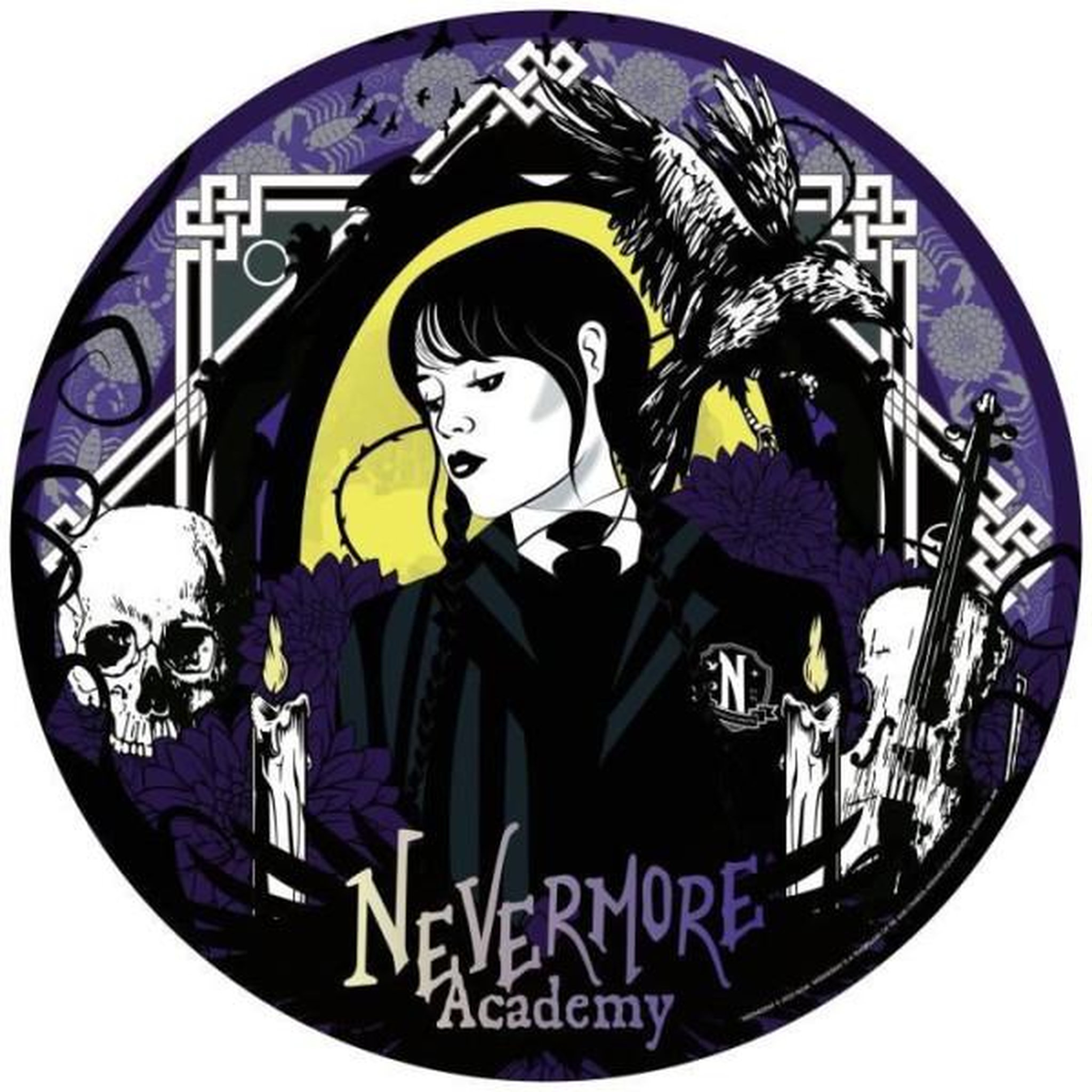 Voir la diapositive 2 : RAVENSBURGER Puzzle rond 500 pieces mercredi adams, dessins animés et bd, des 10 ans, ravensburger