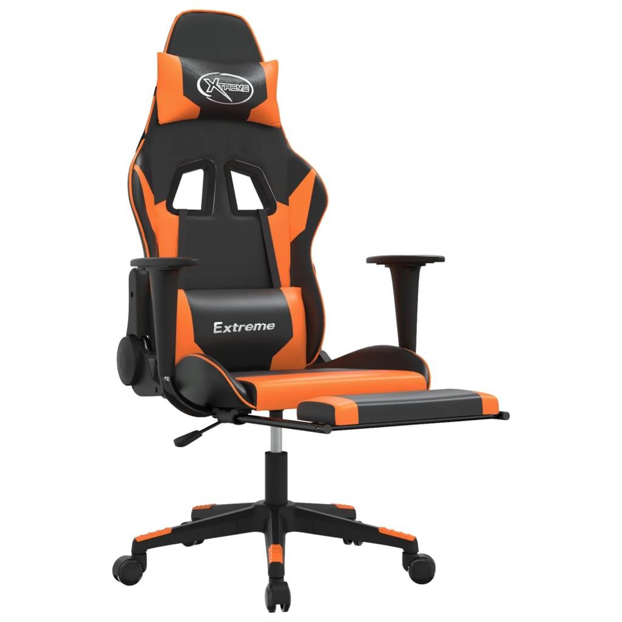 Voir la diapositive 3 : VIDAXL Chaise de jeu de massage et repose-pied Noir orange Similicuir