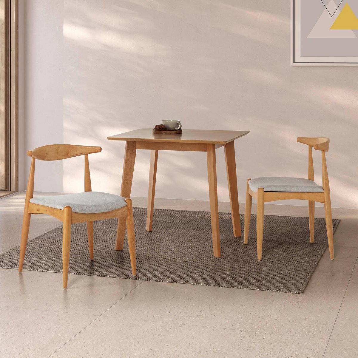 VS VENTA-STOCK Table à manger Pomago 80x80 cm Couleur Chêne