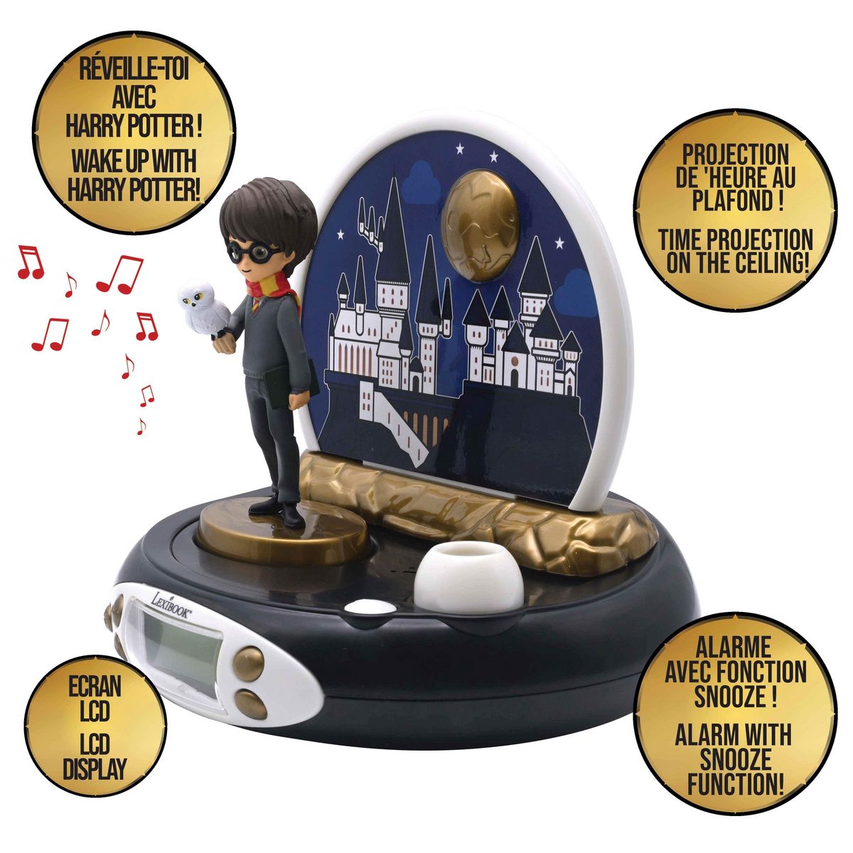 Lexibook Réveil Projecteur Harry Potter en 3D