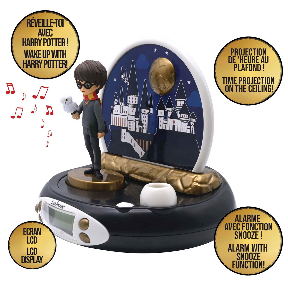 Lexibook Réveil Projecteur Harry Potter en 3D