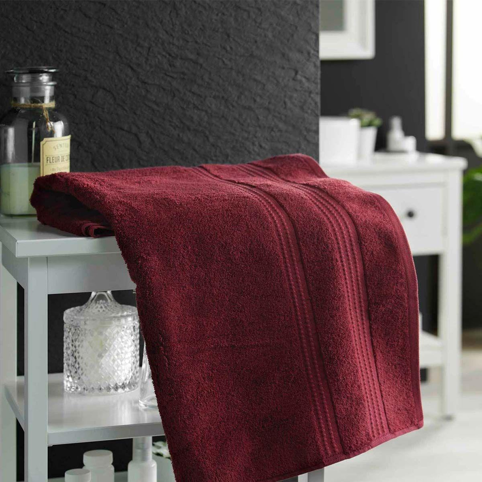 Voir la diapositive 3 : Douceur d'Intérieur Drap de bain  excellence  90x150cm bordeaux