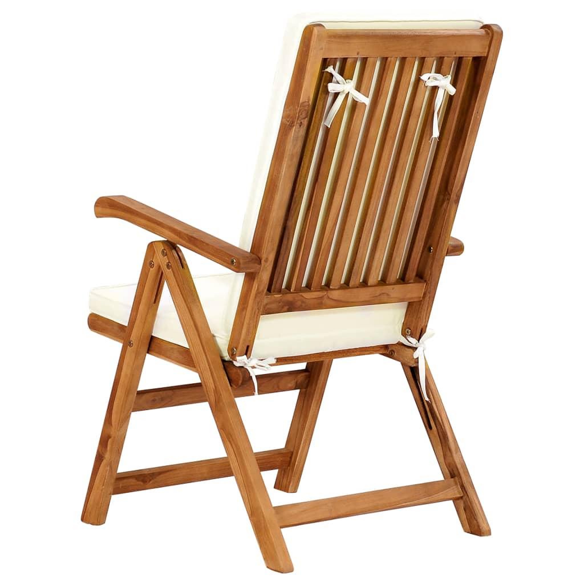 Voir la diapositive 5 : VIDAXL Chaises inclinables lot de 2 avec coussins Teck solide Creme