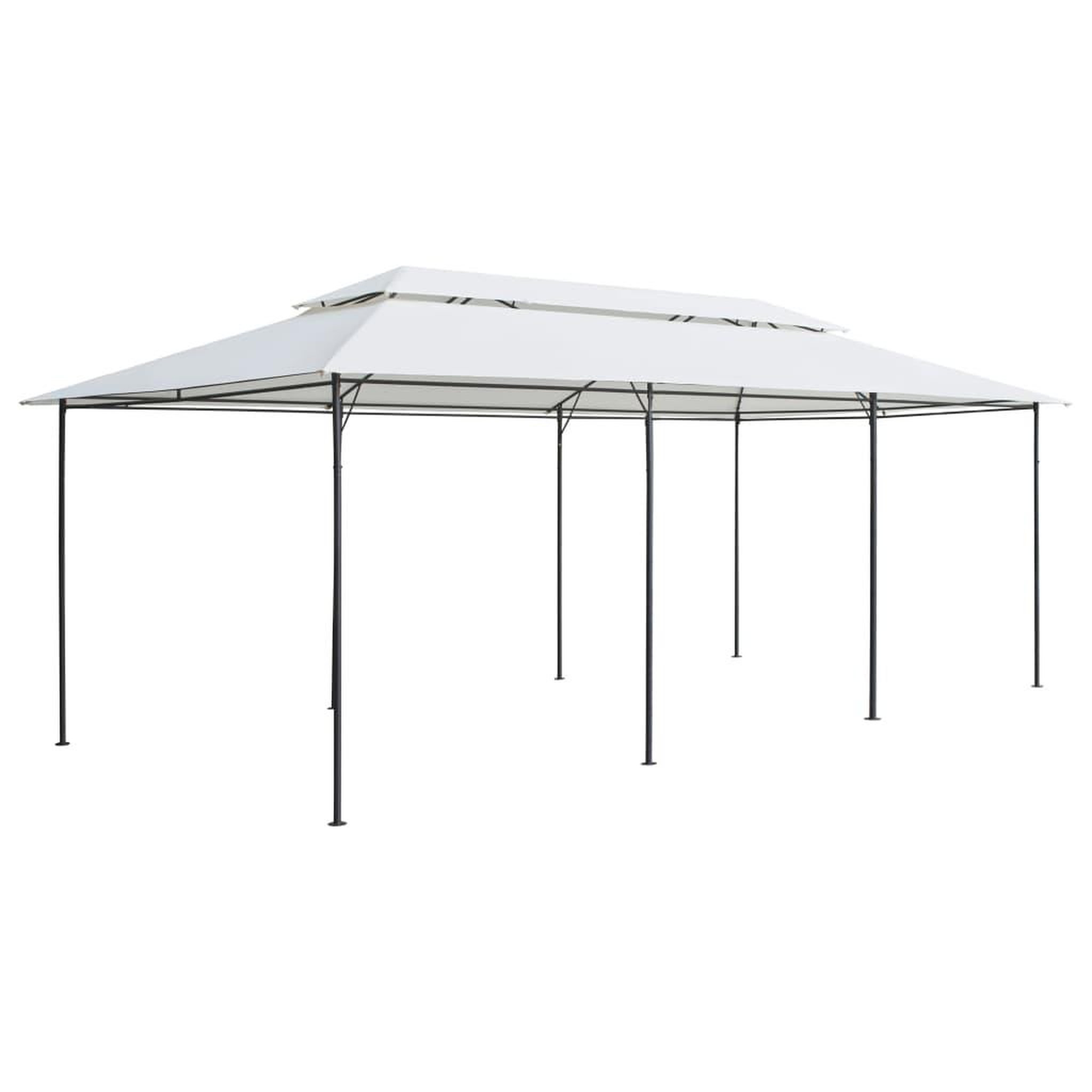 Voir la diapositive 4 : VIDAXL Belvedere avec rideaux 600x298x270 cm Blanc 180 g/m^2