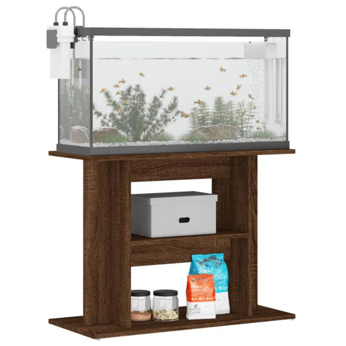 VIDAXL Support pour aquarium chêne marron 80x35x60cm bois d ingénierie