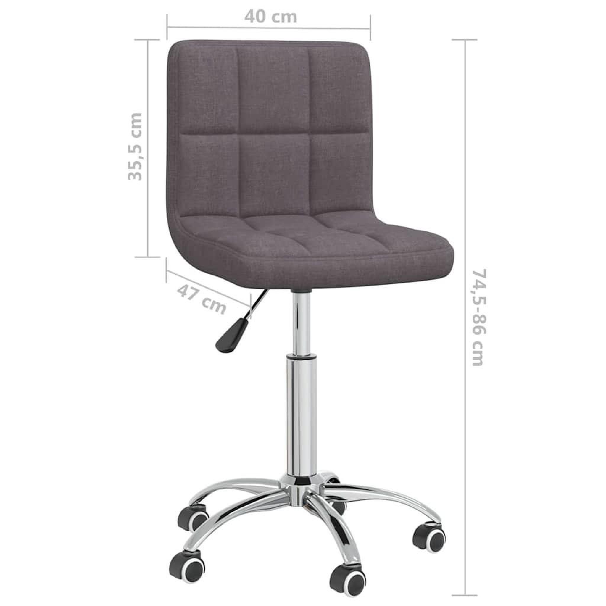Voir la diapositive 3 : VIDAXL Chaise pivotante de bureau Taupe Tissu