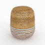 Voir la diapositive 1 : MAISON PAVANE Pouf rond en jute, fines rayures blanches D40 cm-Billy