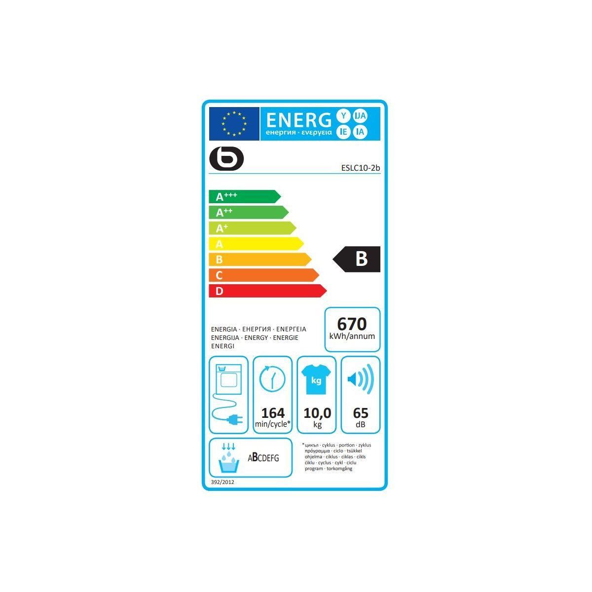 ESSENTIEL B Sèche linge à condensation ESLC10-2b