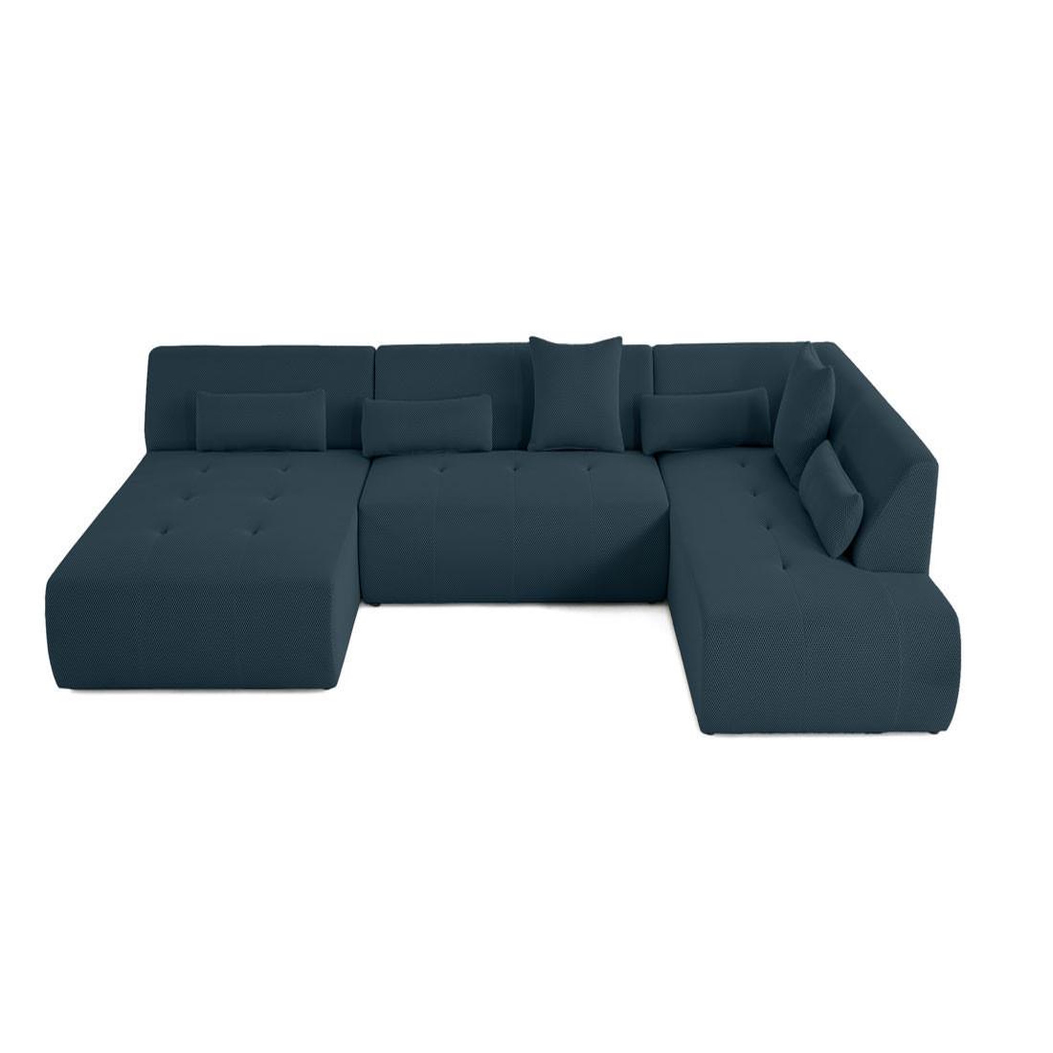 Voir la diapositive 6 : LISA DESIGN Onyx - canapé panoramique d'angle droit - 7 places - en tissu mailles 3d