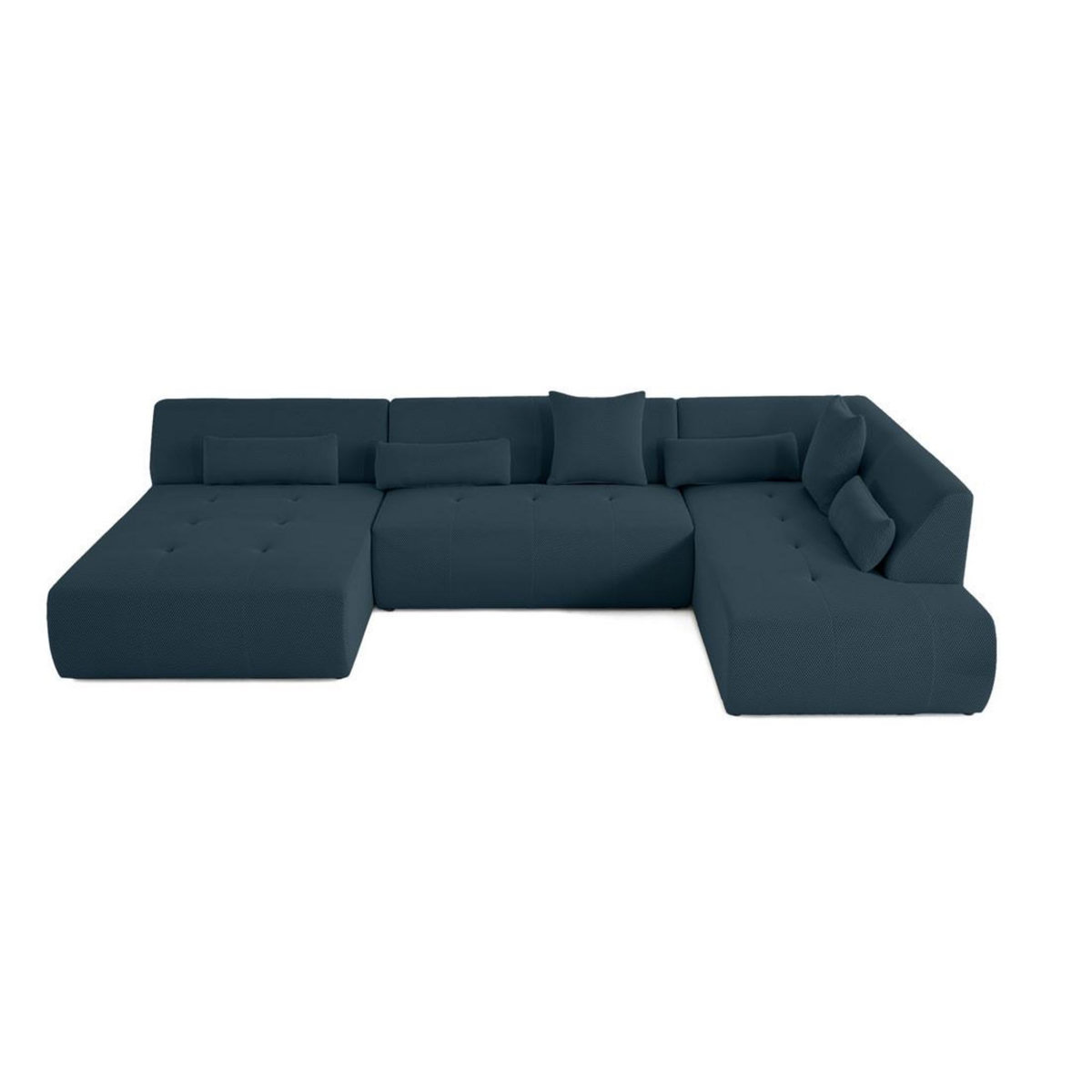 LISA DESIGN Onyx - canapé panoramique d'angle droit - 7 places - en tissu mailles 3d