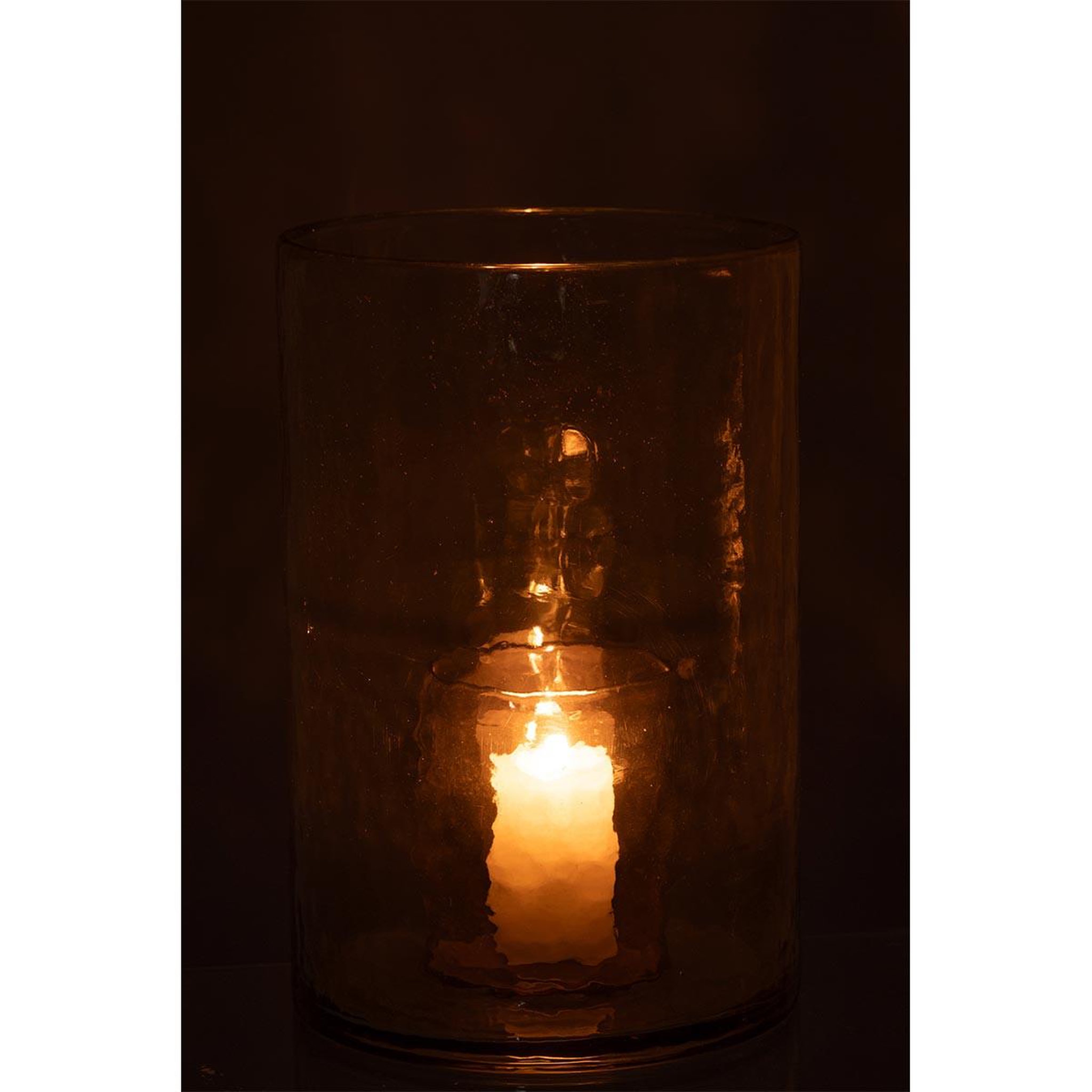 Voir la diapositive 3 : J-LINE Photophore Double en Verre  Hurricane  30cm Vert