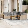 Voir la diapositive 1 : VIDAXL Salon de jardin avec coussins 10 pcs beige resine tressee