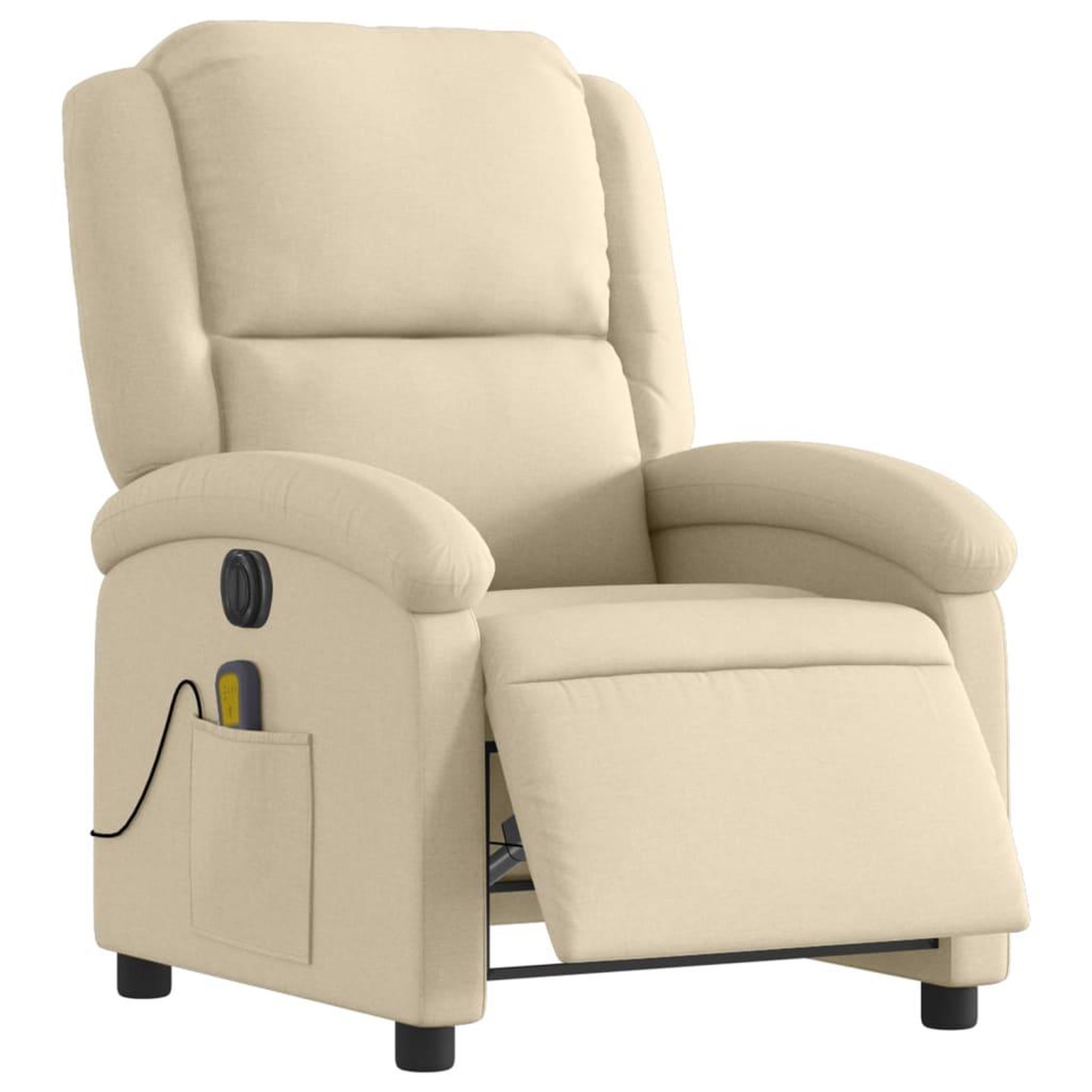 Voir la diapositive 3 : VIDAXL Fauteuil inclinable de massage electrique creme tissu