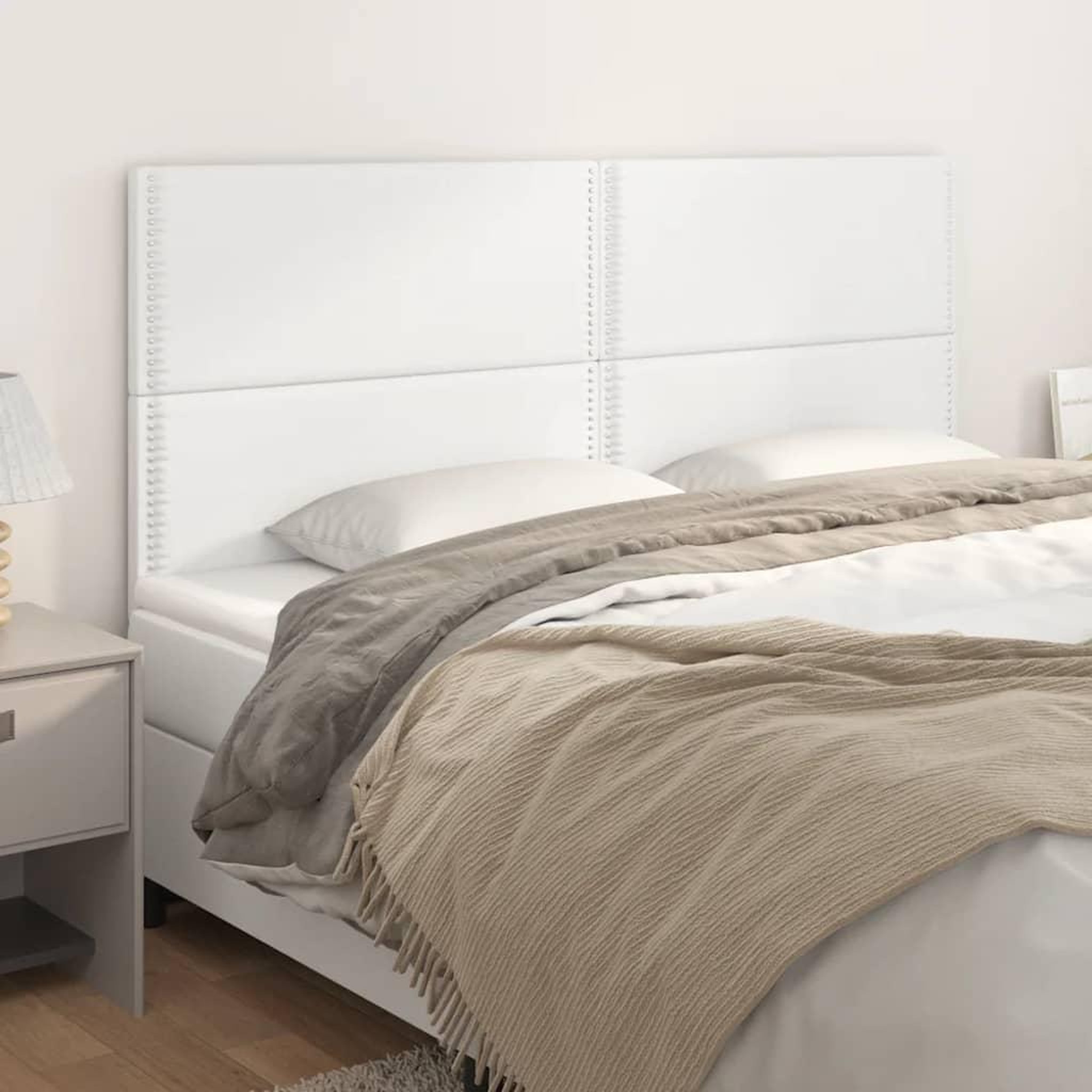 Voir la diapositive 1 : VIDAXL Tetes de lit 4 pcs Blanc 100x5x78/88 cm Similicuir