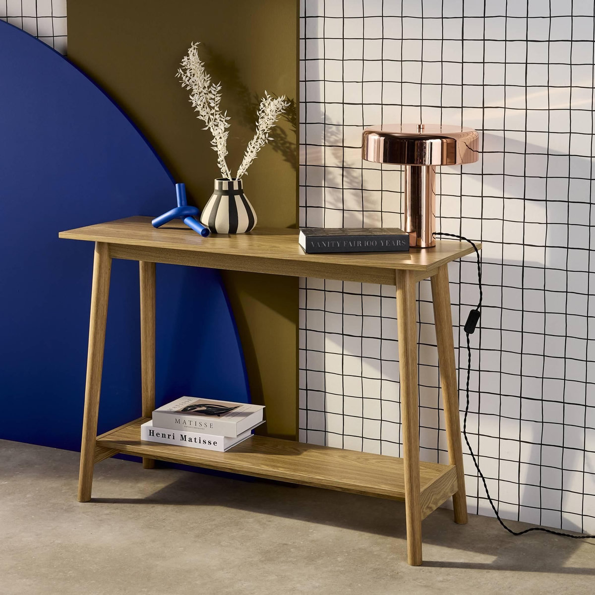 SWEEEK Console scandinave effet frêne. 1 étagère