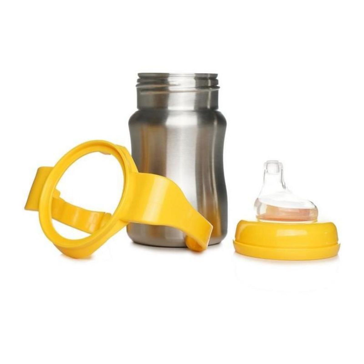 THERMOBABY Tasse d'apprentissage - THERMOBABY - Inox - 180 ml - Jaune Mangue - Ergonomique et anti-fuites