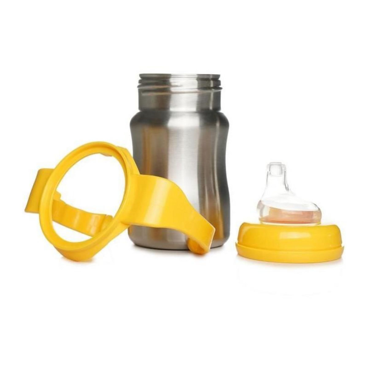 THERMOBABY Tasse d'apprentissage - THERMOBABY - Inox - 180 ml - Jaune Mangue - Ergonomique et anti-fuites