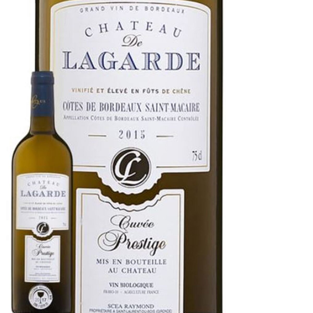 Chateau De Lagarde Côtes De Bordeaux Cuvée Prestige Bio Blanc 2015