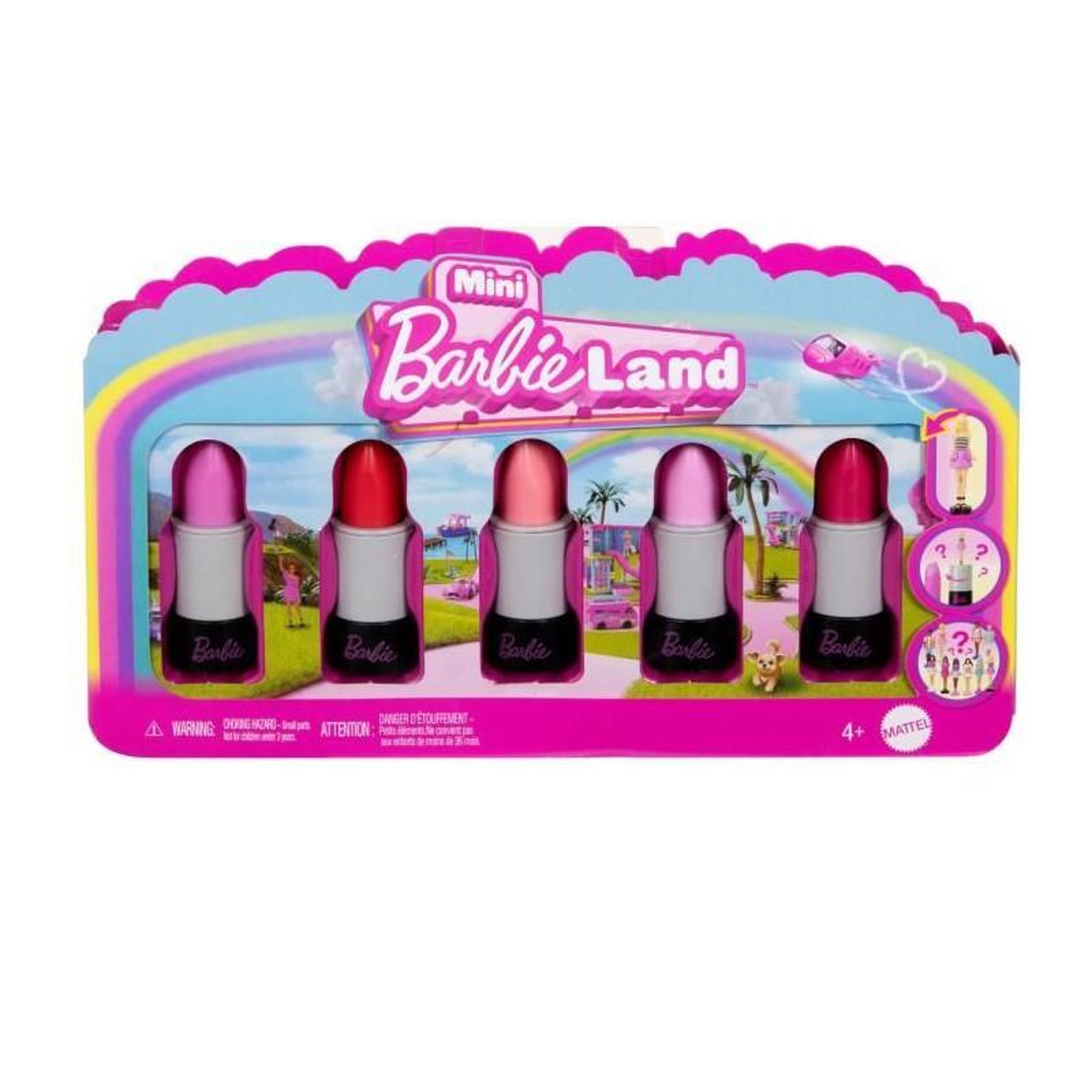 Voir la diapositive 2 : BARBIE BARBIE Coffret Mini BarbieLand 6 rouge a levres avec mini poupées - JBD26