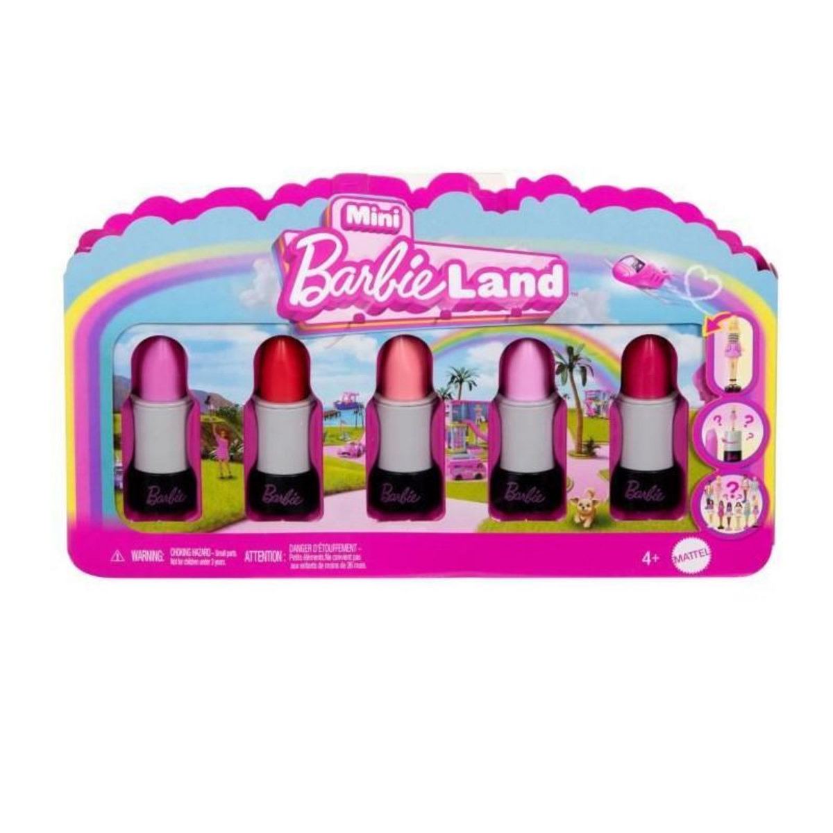 BARBIE BARBIE Coffret Mini BarbieLand 6 rouge a levres avec mini poupées - JBD26