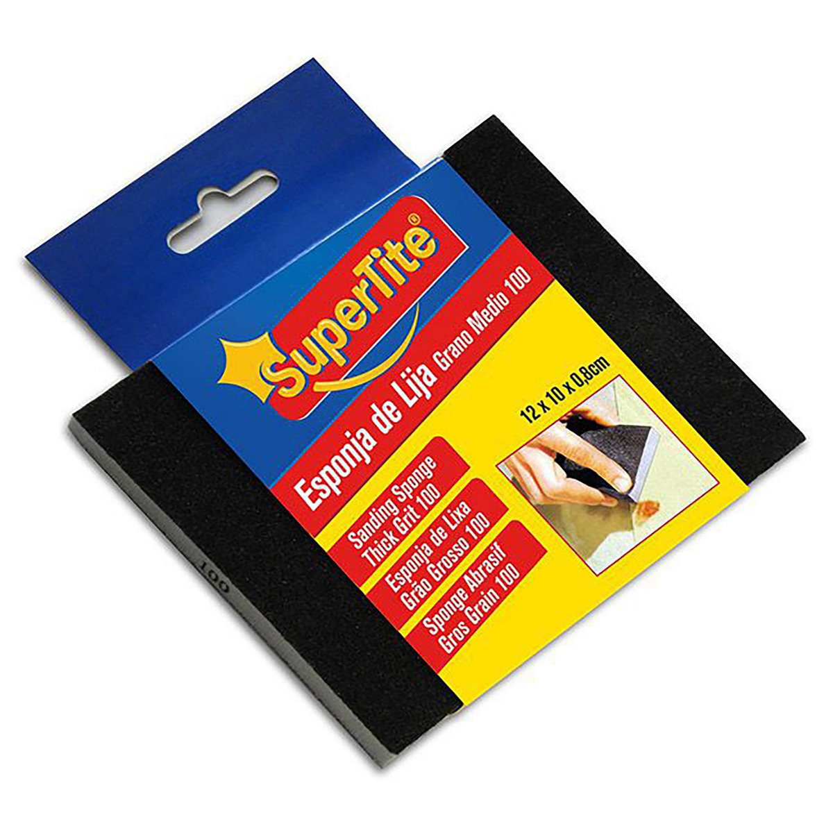 SUPERTITE Éponge à poncer grain 100 – Polyvalente et résistante