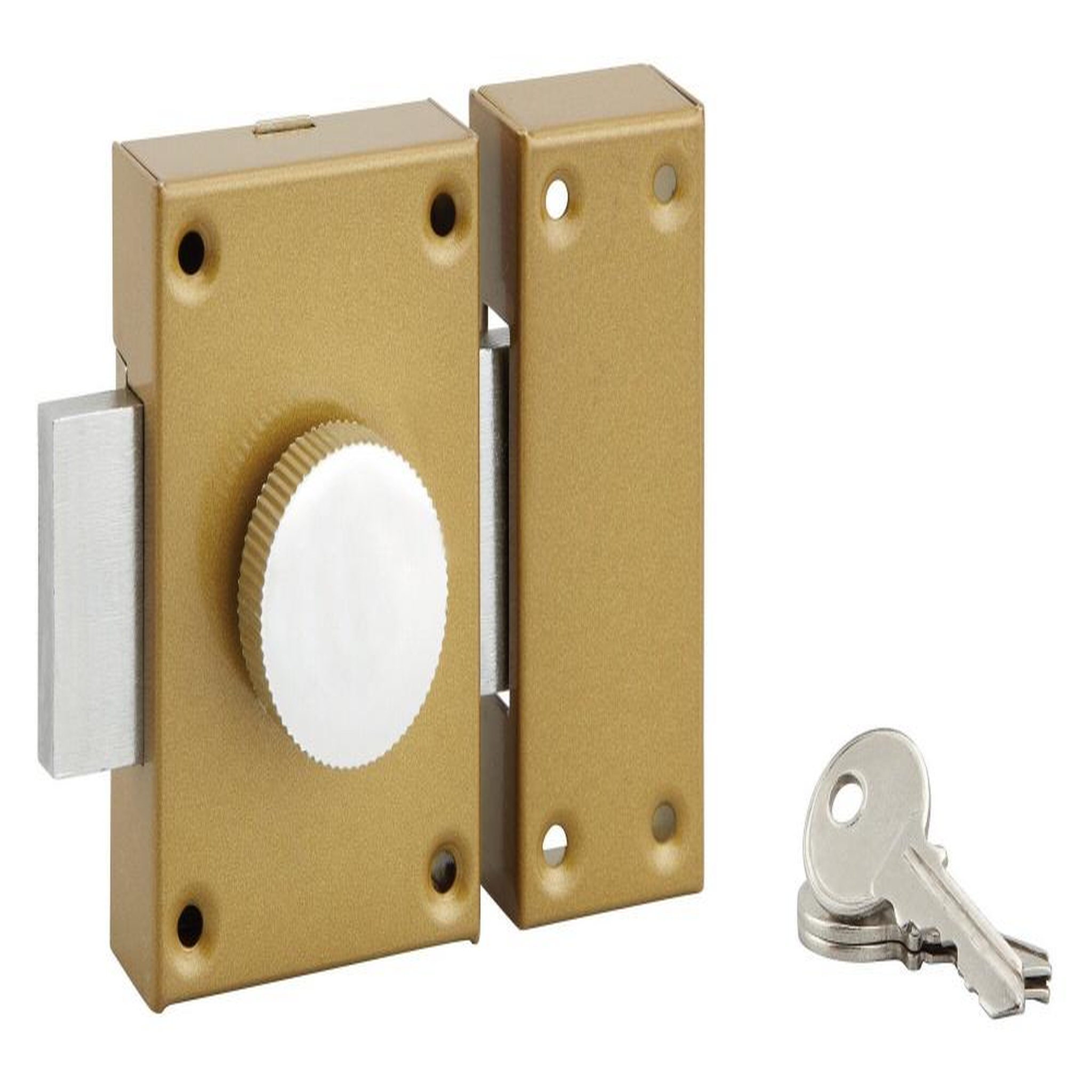 CENTRALE BRICO Verrou bouton / cylindre, 40 mm, bronze