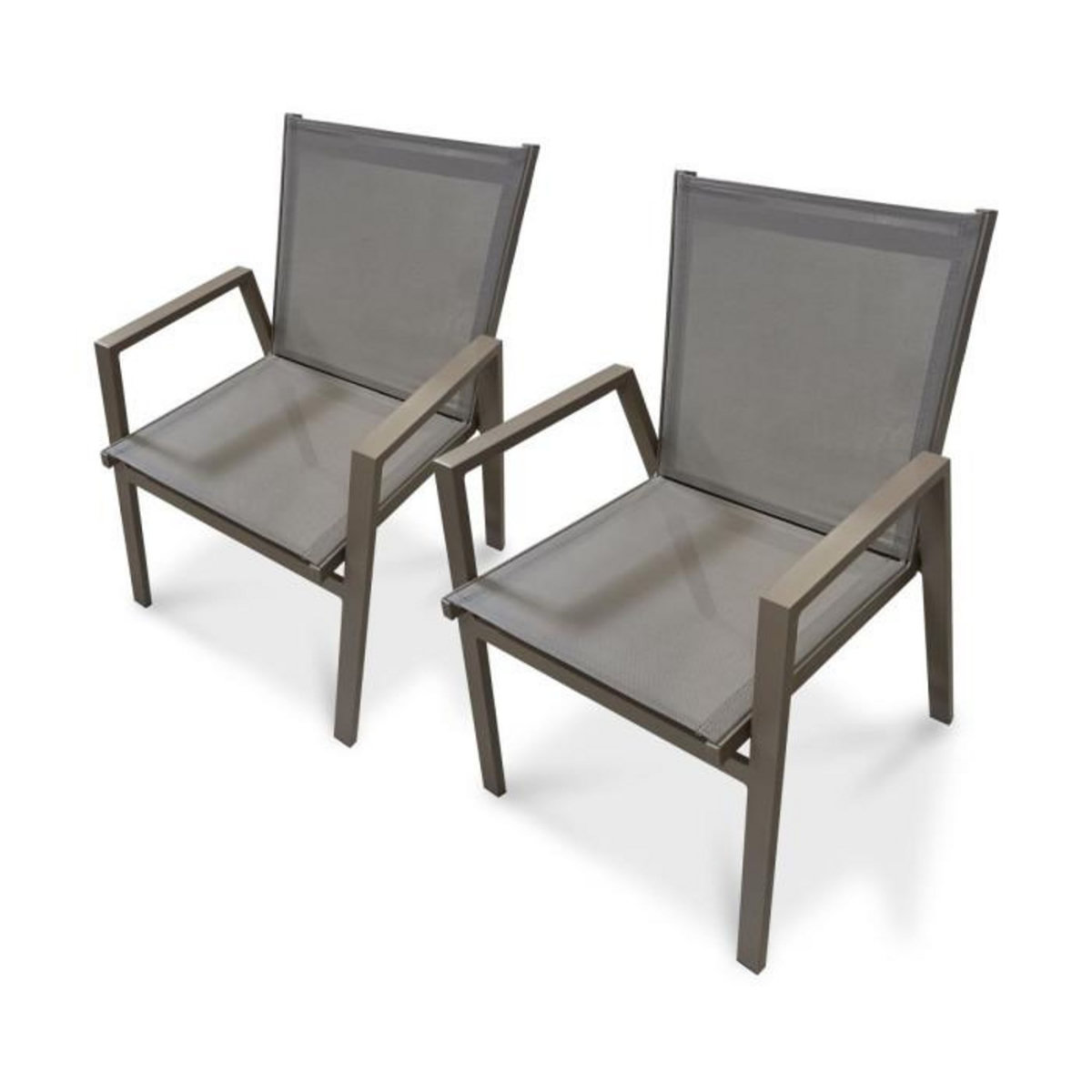 Paris Prix Lot de 2 Fauteuils de Jardin Empilables  Floride  86cm Quartz