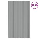 VIDAXL Panneaux de toiture 36 pcs Acier galvanise Gris 80x45 cm