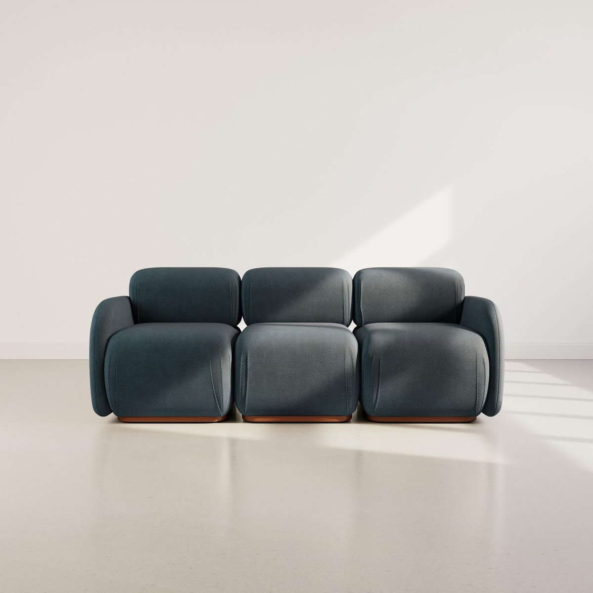 LISA DESIGN Penelope - canapé droit modulable 3 places en velours texturé