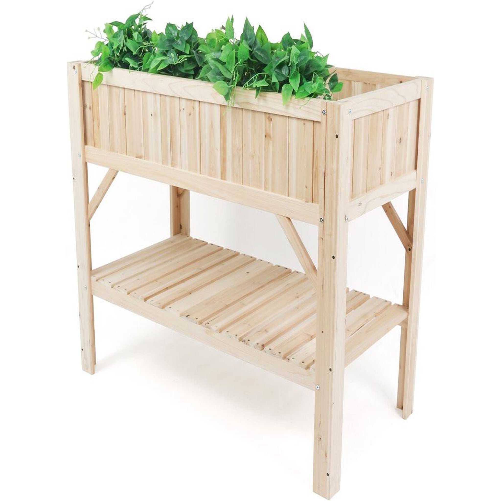 Habitat et Jardin Carré potager en bois sur pieds  magnolia  - 115 x 57 x 90 cm - beige