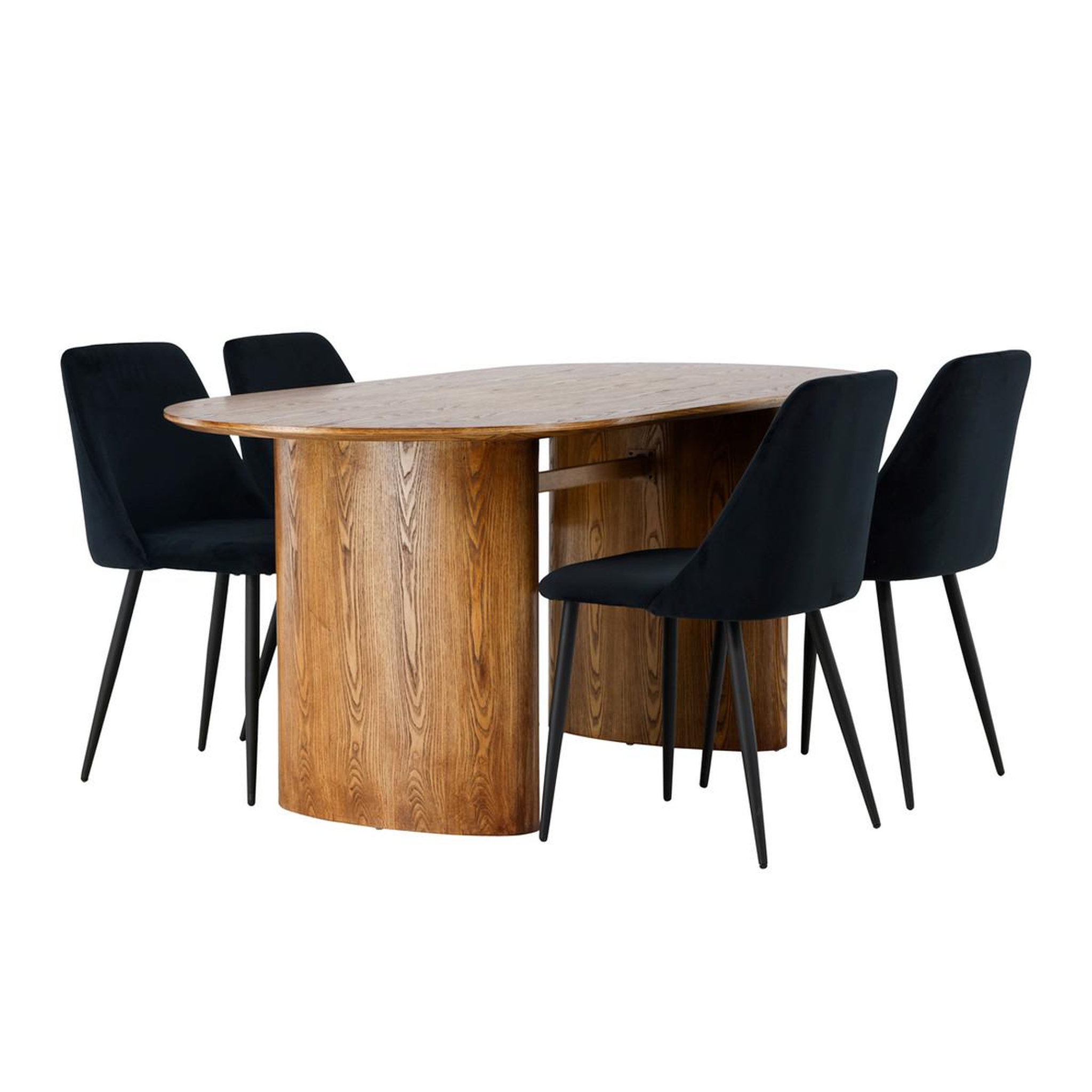 Paris Prix Ensemble table à manger & 4 chaises  isolde & night  180cm naturel & noir