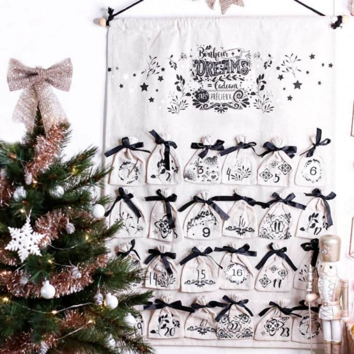 FEERIC LIGHT & CHRISTMAS Décoration de Noël Calendrier  Hors Piste  65cm Blanc