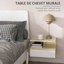 Voir la diapositive 5 : HOMCOM Lot de 2 tables de chevet murales - lot de 2 tables de nuit - tiroir coulissant, niche et plateau - aspect chêne clair blanc
