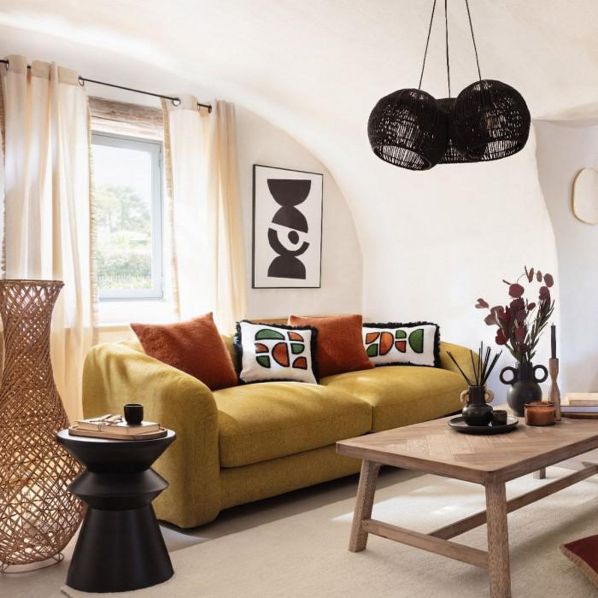 ATMOSPHERA Coussin Déco Brodé  Jaiko  30x50 Multicolore