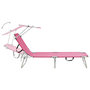 Voir la diapositive 4 : VIDAXL Chaise longue pliable avec auvent Rose Aluminium