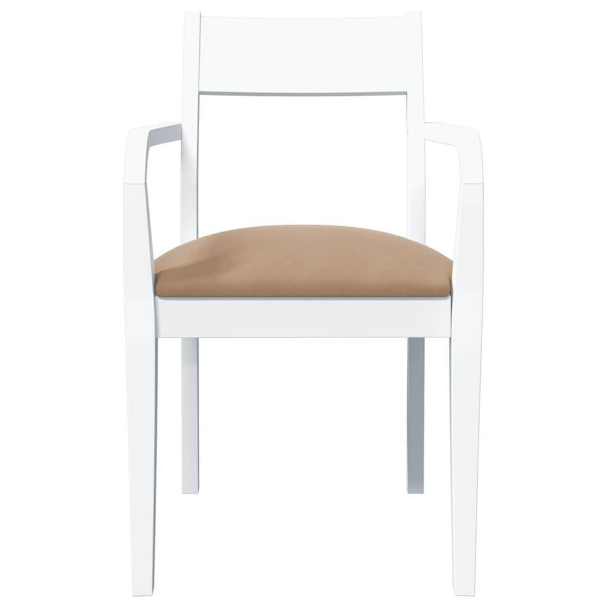 VIDAXL Chaises a manger coussins 2 pcs blanc bois massif caoutchouc