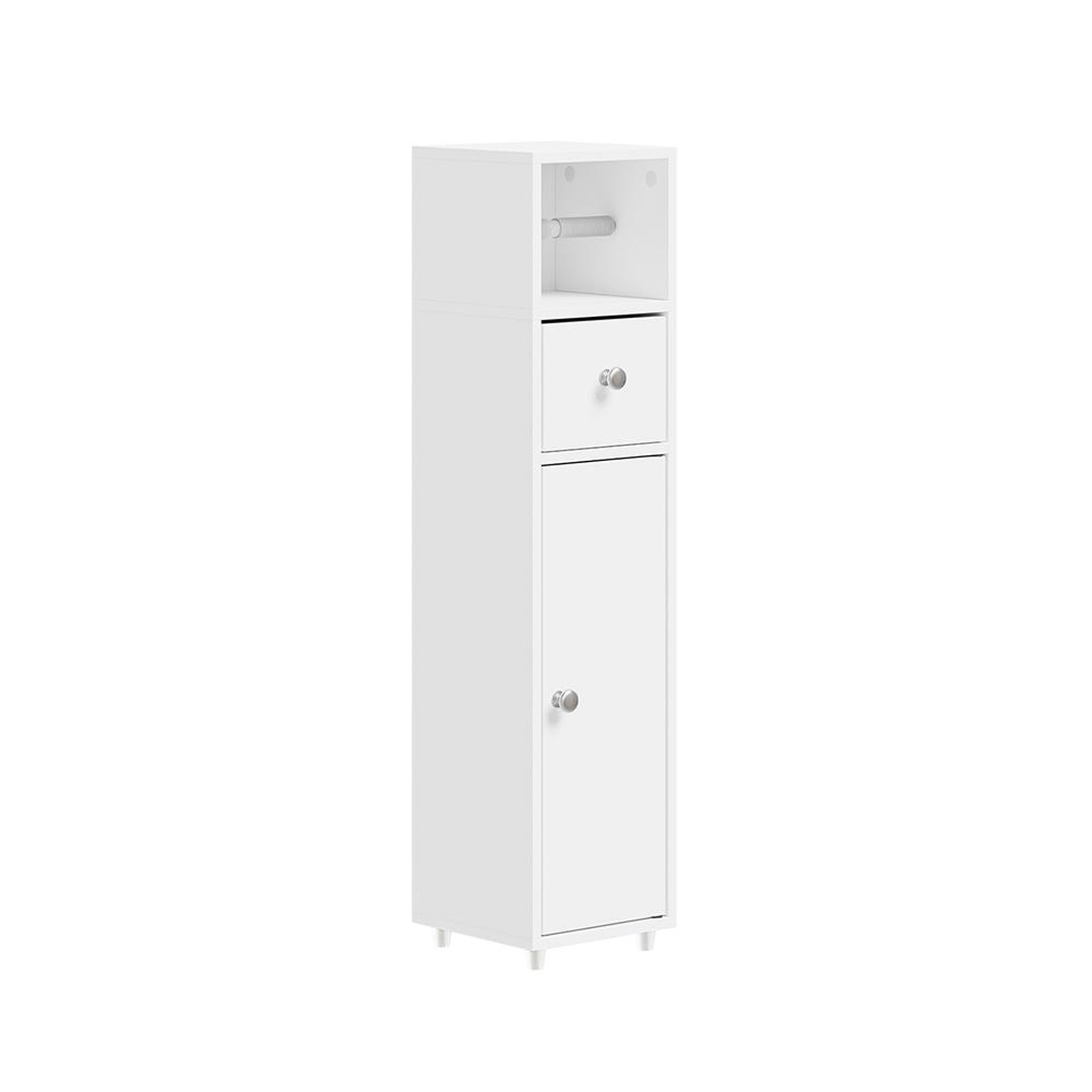 SOBUY Armoire de toilette avec tiroir Blanc 20x20x85cm BZR219-W