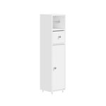 SOBUY Armoire de toilette avec tiroir Blanc 20x20x85cm BZR219-W