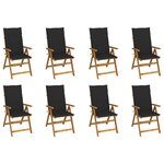 VIDAXL Chaises pliables de jardin avec coussins lot de 8 Bois d'acacia