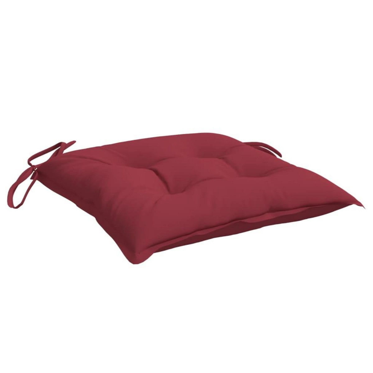 VIDAXL Coussins de chaise lot de 2 rouge bordeaux 40x40x7 cm