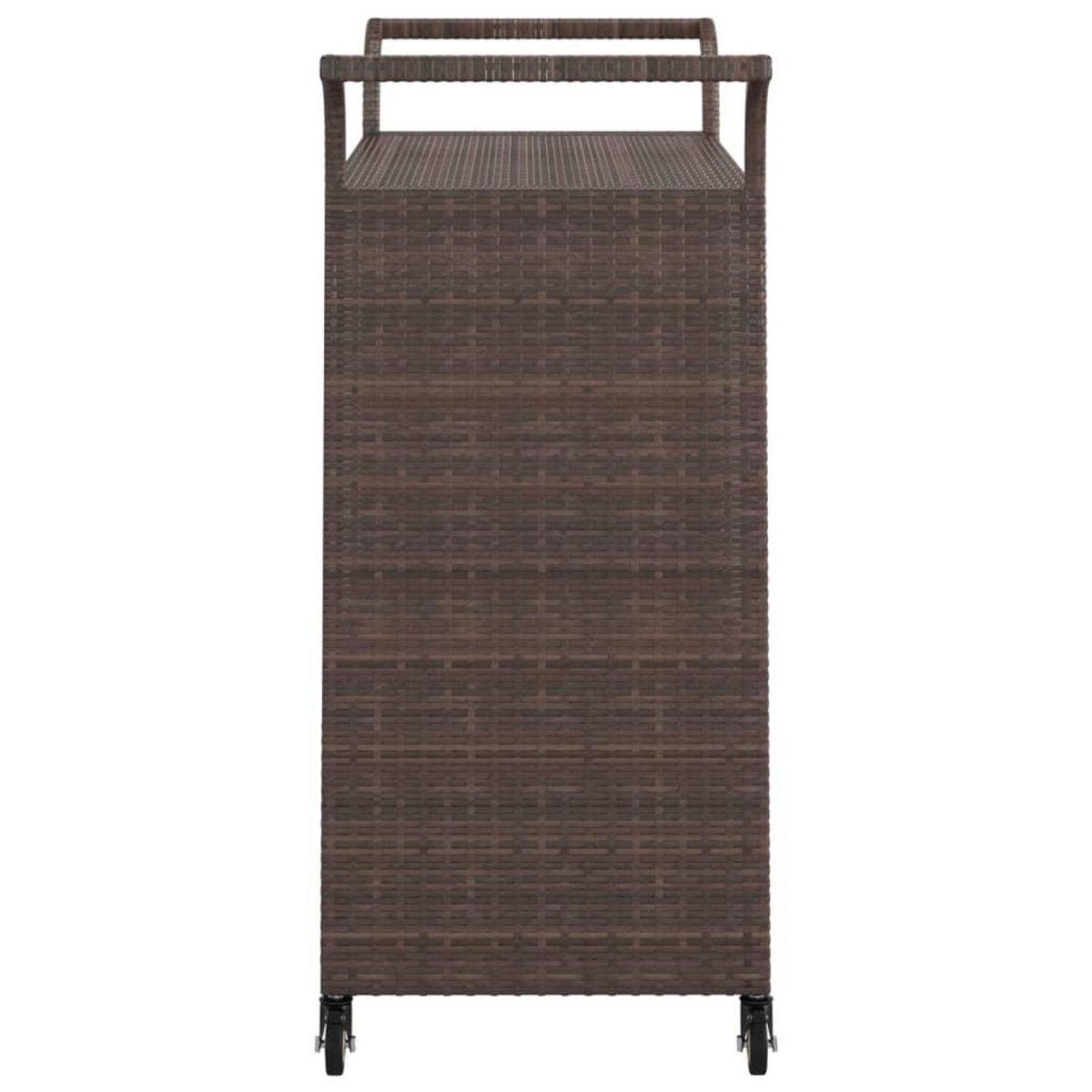 VIDAXL Chariot de bar avec tiroir Marron 100x45x97 cm Resine tressee