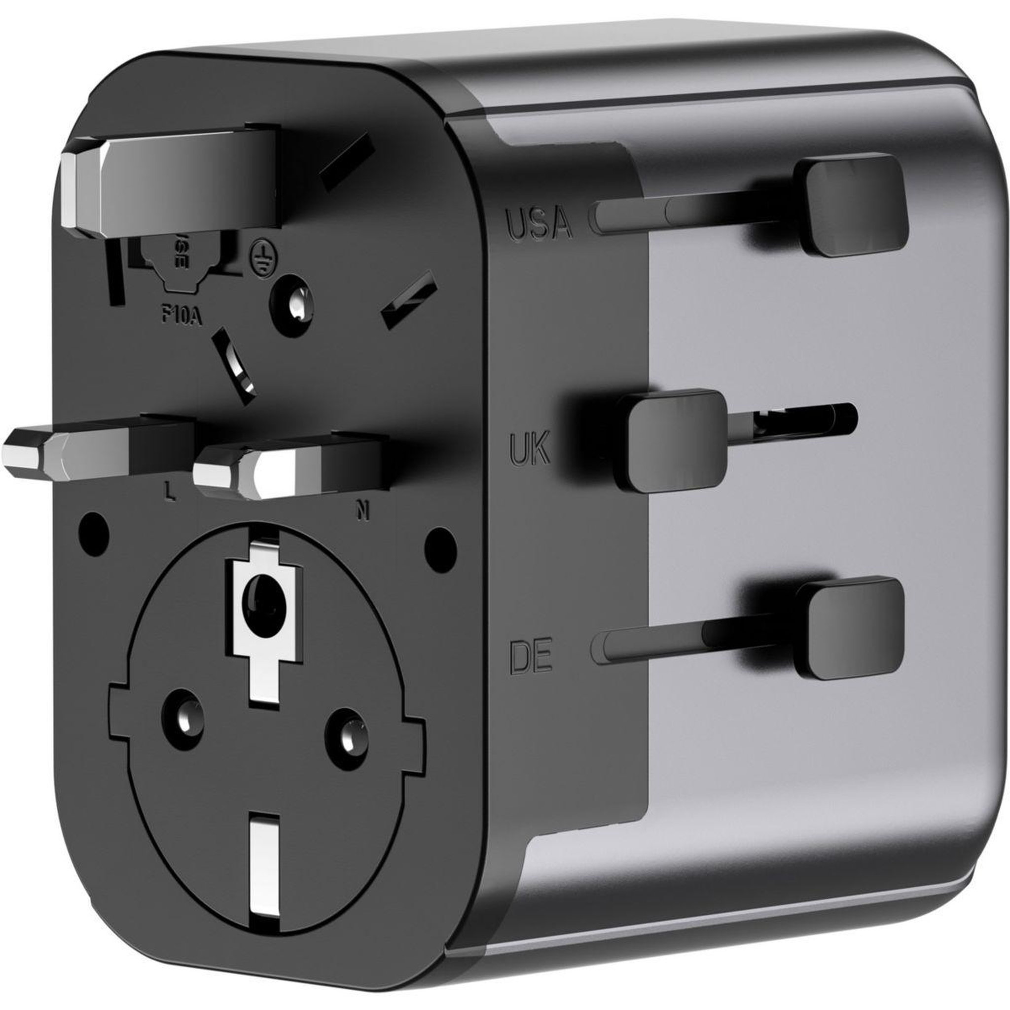 Voir la diapositive 4 : ADEQWAT Adaptateur de voyage universel eu uk us aus asia 30w