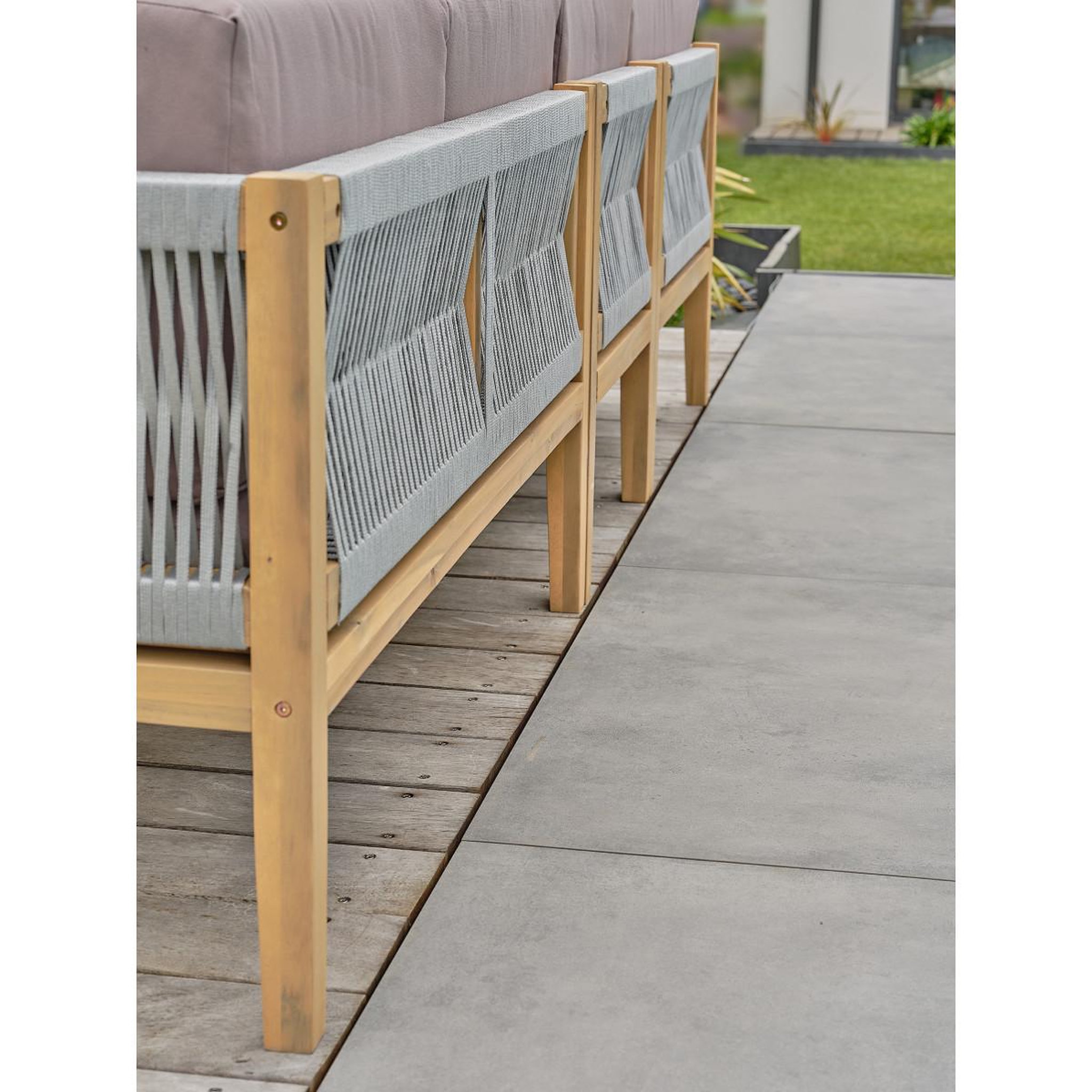 Voir la diapositive 5 : Paris Prix Salon de jardin 5 places en bois  jorda  123cm naturel