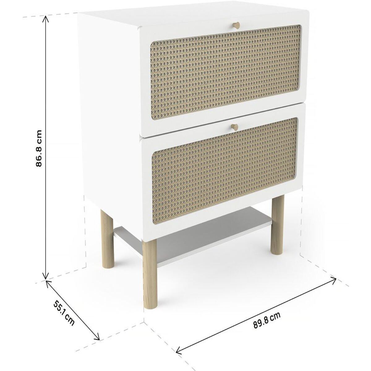 Habitat et Jardin Commode bois enfant   Ochna   - 2 tiroirs - Blanc