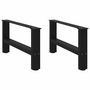 Voir la diapositive 2 : VIDAXL Pieds de table basse noir 2 pcs 70x(30-31) cm acier