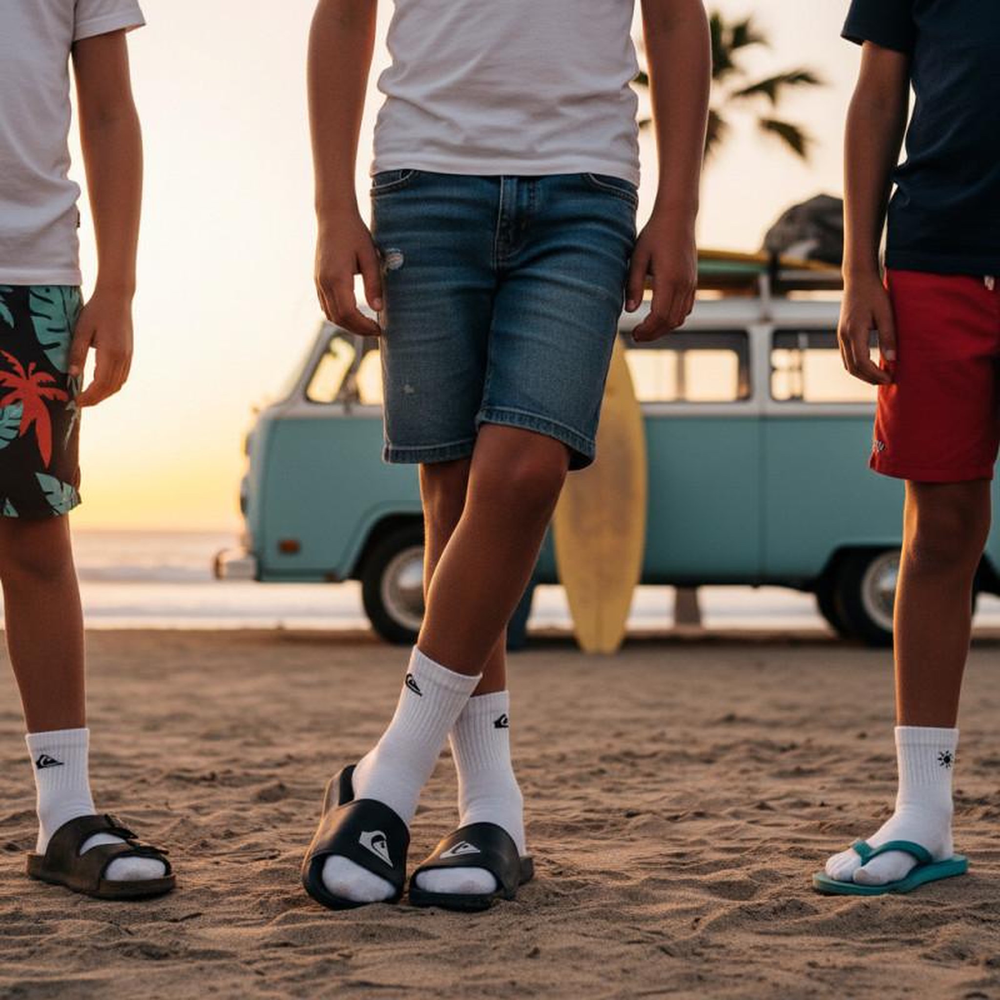 Voir la diapositive 3 : QUIKSILVER Quiksilver Pack de Chaussettes Enfant QUARTER – Lot 6 Paires Sport