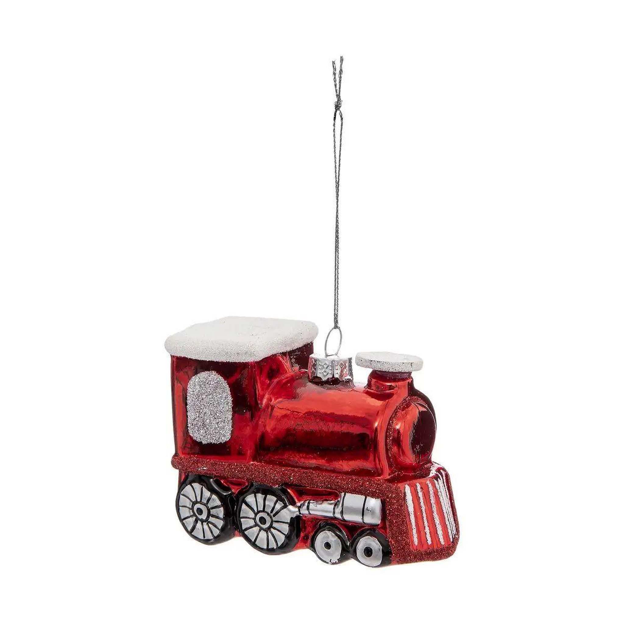 ATMOSPHERA Sujet de noël locomotive  soir  9cm rouge