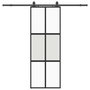 Voir la diapositive 2 : VIDAXL Porte coulissante kit quincaillerie noir 76x205 cm verre trempe