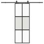 Voir la diapositive 2 : VIDAXL Porte coulissante kit quincaillerie noir 76x205 cm verre trempe